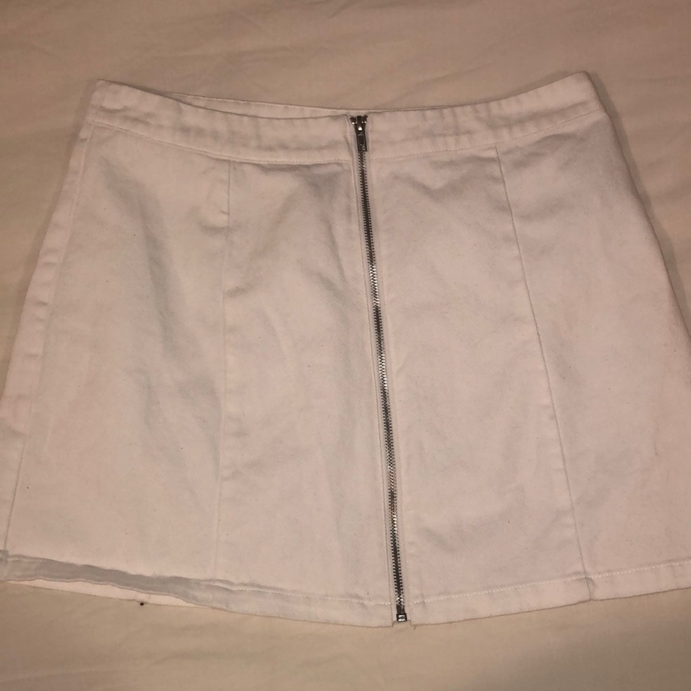 White jean skirt